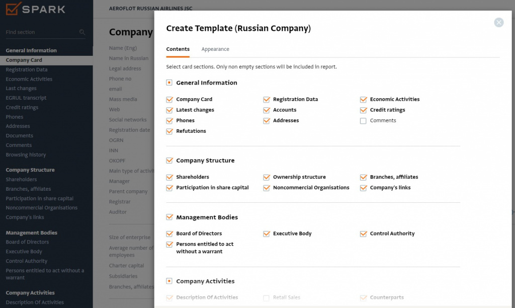 Customised Reports